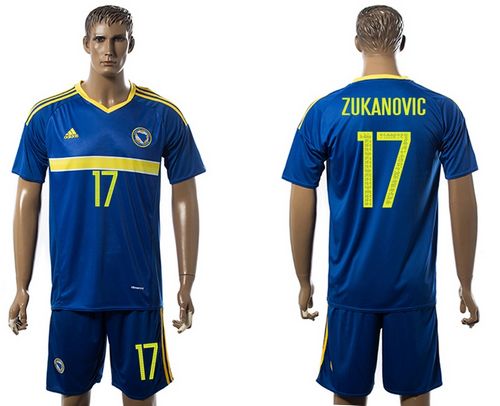 Bosnia Herzegovina #17 Zukanovic Home Soccer Country Jersey